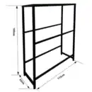 Bild 4 von Getränkekistenregal breite Ausführung aus pulverbeschichtetem Stahl, ca. 100 x 32 x 112cm – Schwarz