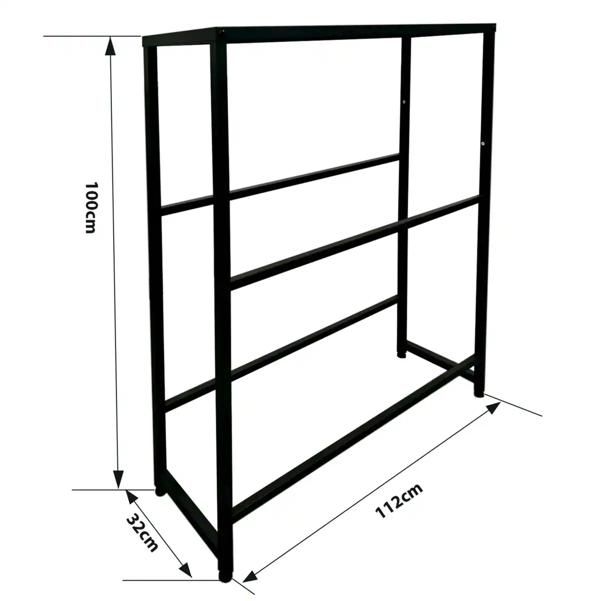 Bild 4 von Getränkekistenregal breite Ausführung aus pulverbeschichtetem Stahl, ca. 100 x 32 x 112cm – Schwarz
