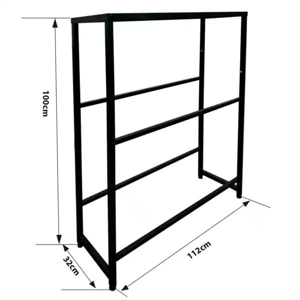 Bild 4 von Getränkekistenregal breite Ausführung aus pulverbeschichtetem Stahl, ca. 100 x 32 x 112cm – Schwarz