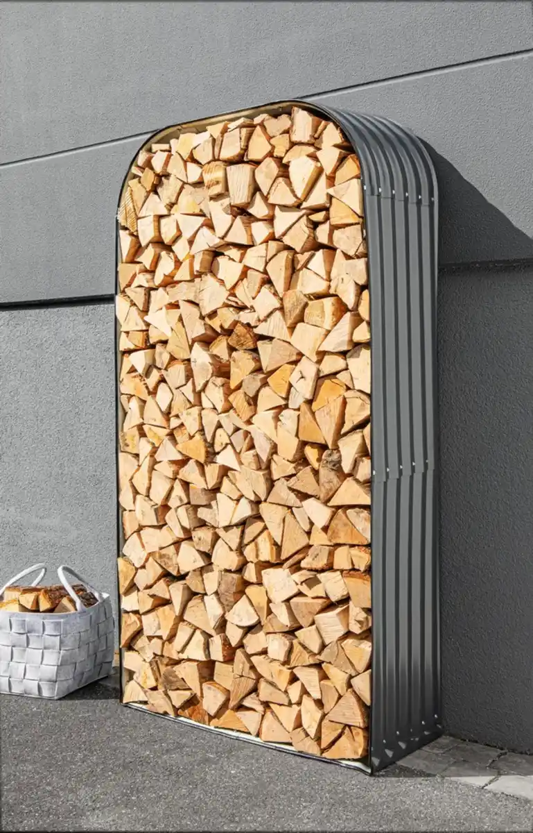Bild 1 von Brennholz Unterstand/Kaminholzregal, ca. 200 x 105 x 43 cm - Anthrazit