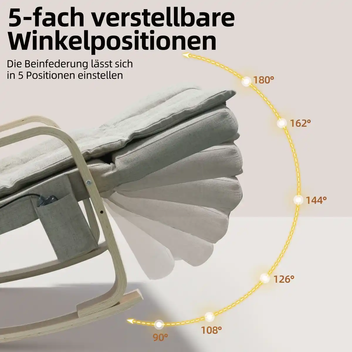 Bild 4 von Elektrischer Massage-Schaukelstuhl, ca. 126 x 64 x 81 cm - Beige