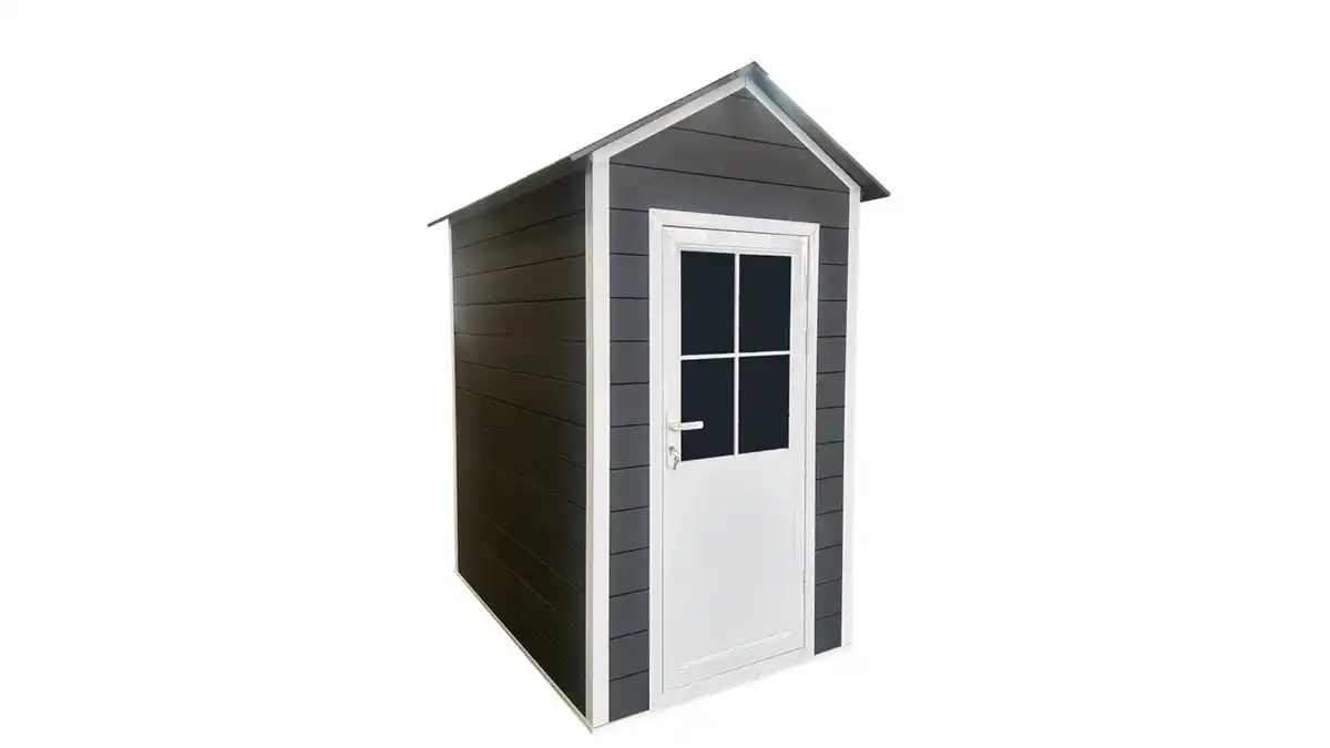 Bild 1 von WPC Gartenhaus mit Aluminiumrahmen, ca. 1,86 x 1,24 x 2,38 m - Anthrazit/Weiß