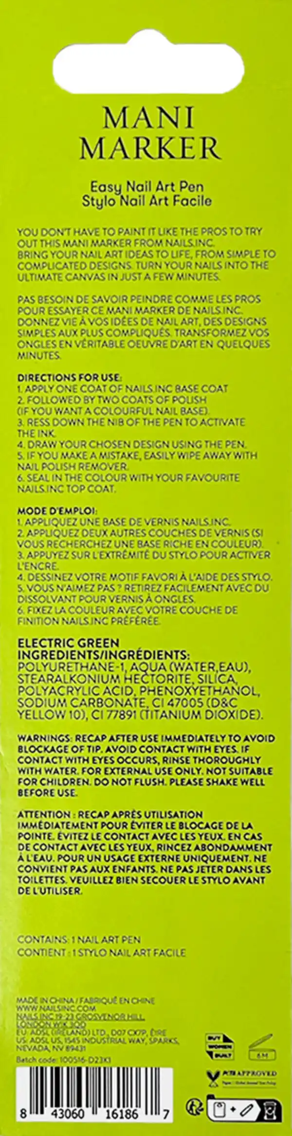 Bild 2 von Nails.INC Mani Marker Green Neon, 2 ml