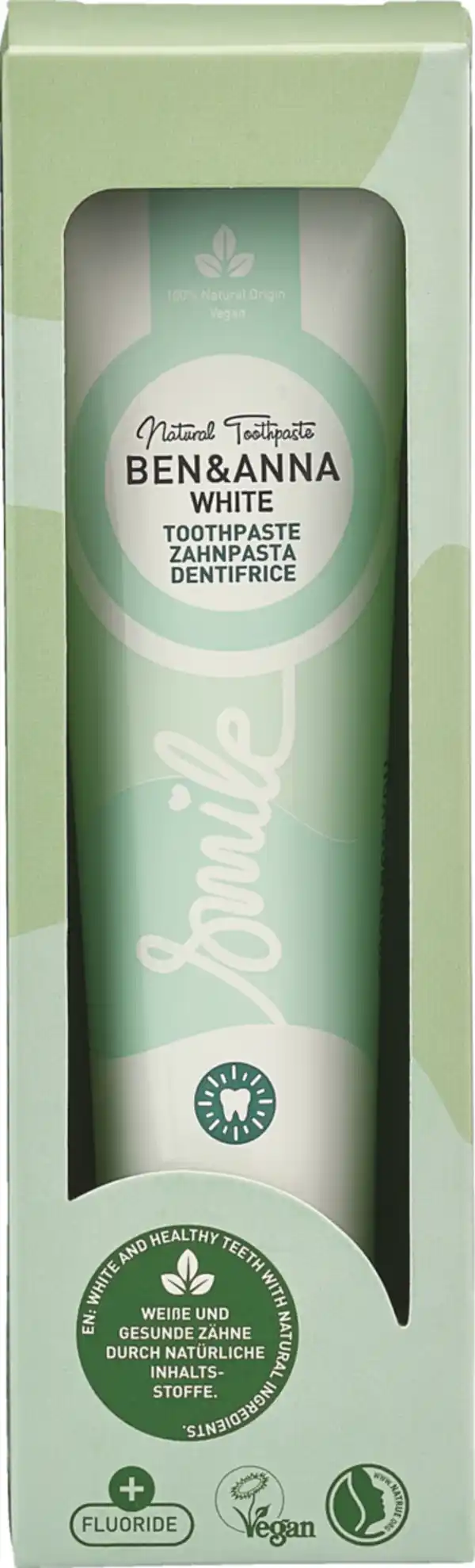 Bild 1 von Ben&Anna Toothpaste Tube White mit Flourid, 75 ml