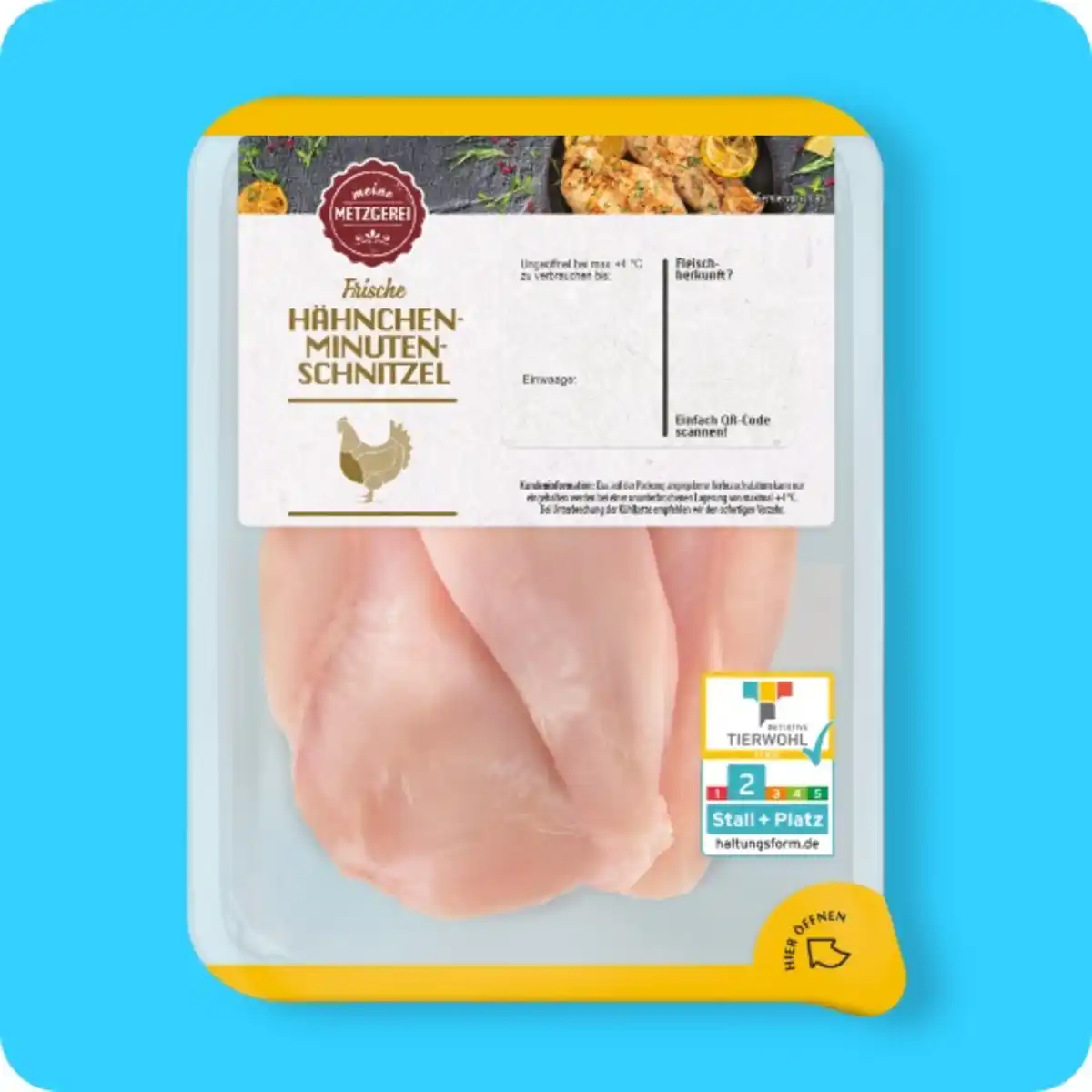 Bild 1 von MEINE METZGEREI Hähnchen-Minutenschnitzel, Haltungsform 2²