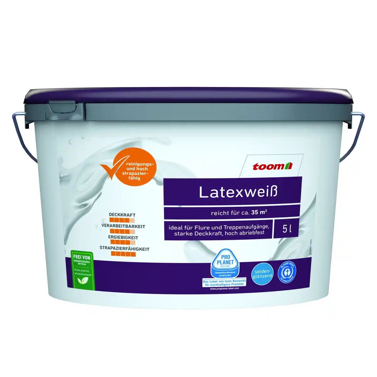 Bild 1 von toom Latexweiß seidenglänzend 5 l