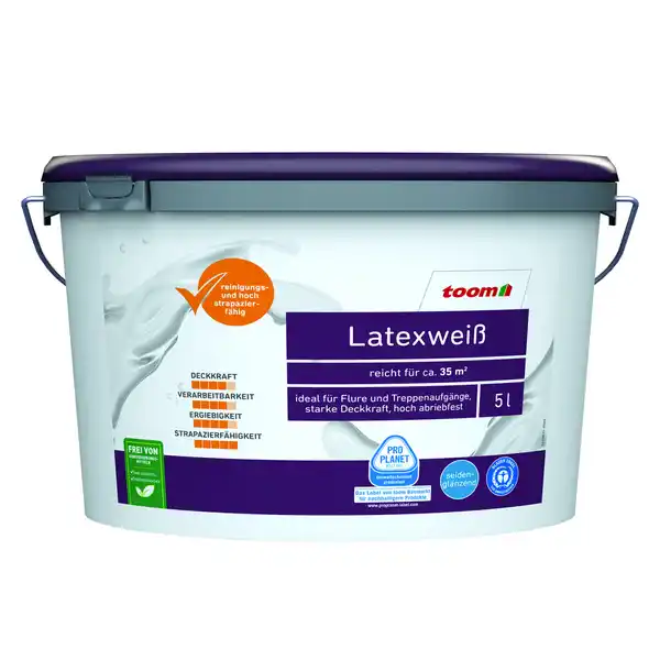 Bild 1 von toom Latexweiß seidenglänzend 5 l