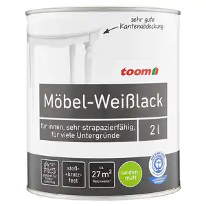 toom Möbel-Weißlack cremeweiß seidenmatt 2 l