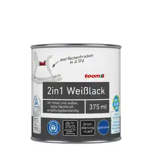 toom 2in1 Weißlack glänzend 375 ml