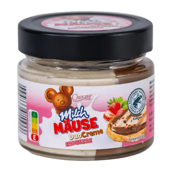 Bild 1 von CHOCEUR Milchmäuse-Duo-Creme Erdbeere 200g