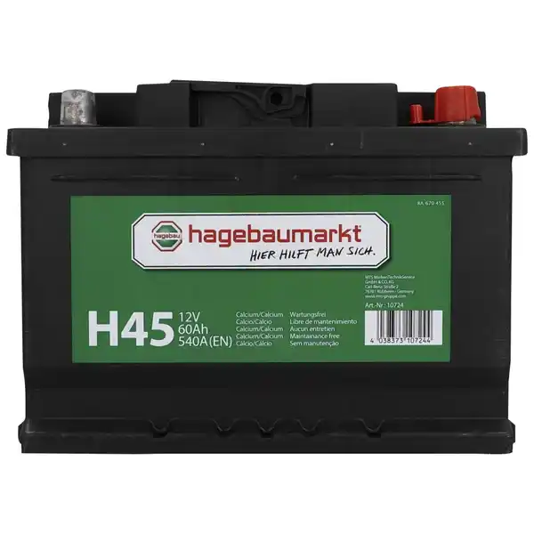 Bild 1 von hagebau Starterbatterie, 12V/60 AH KSN H45