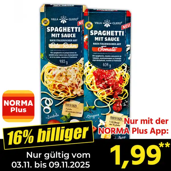 Bild 1 von Villa Gusto Spaghetti mit Sauce