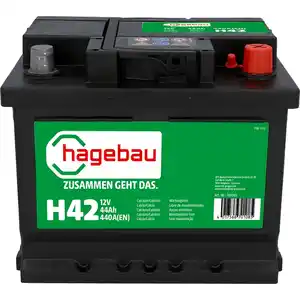 hagebau Starterbatterie, SLI 44AH/440, 12V