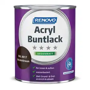 RENOVO Acryl-Buntlack, schokobraun RAL 8017, seidenmatt, 0,75l