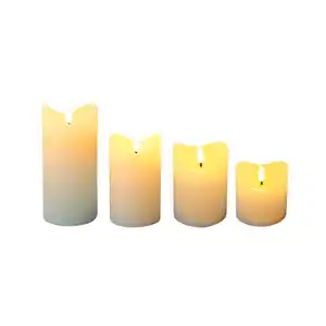 CASAYA LED-Kerze, 4er Set, Höhe: 7,5 / 10 / 12,5 / 15 cm, mit Fernbedienung, weiß