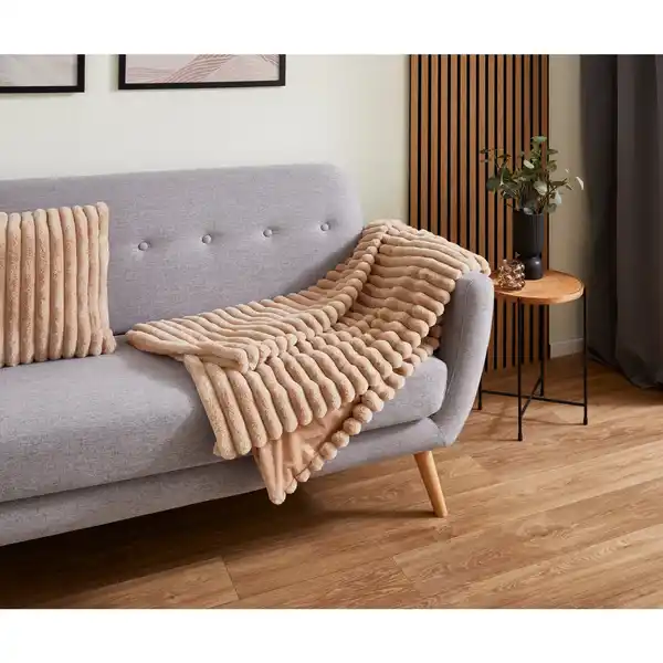 Bild 2 von ANDIAMO Decke »Helen«, BxL: 130 x 180 cm, Polyester, taupe