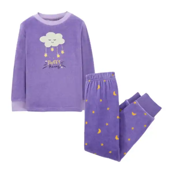 Bild 2 von LILY & DAN Velours-Kleinkinder-Pyjama