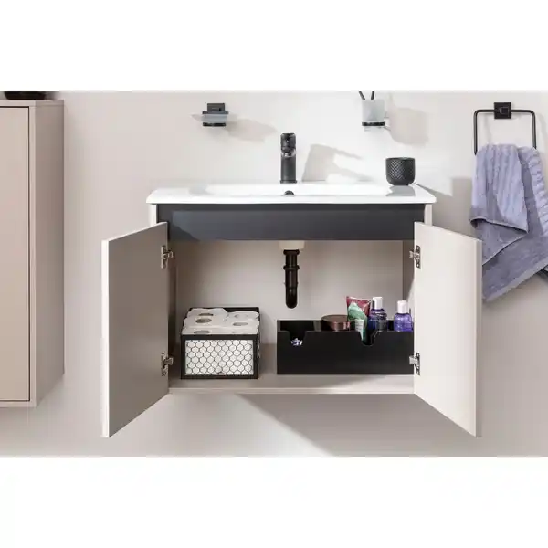 Bild 3 von FACKELMANN Waschplatz-Set »Compact Line«, BxHxT: 710 x 515 x 465 mm, Kaschmir grau
