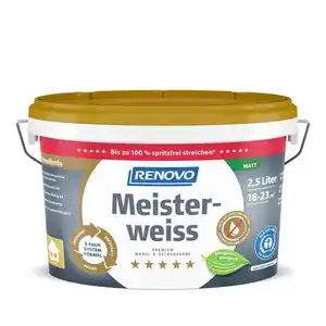 RENOVO Dispersionsfarbe, »Meisterweiss«, matt, 2,5 l