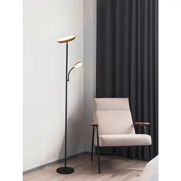 Bild 2 von CASAYA Deckenfluter »Nalu«, 18 W, 1800 lm, mit Leselampe, Metall/Kunststoff, schwarz
