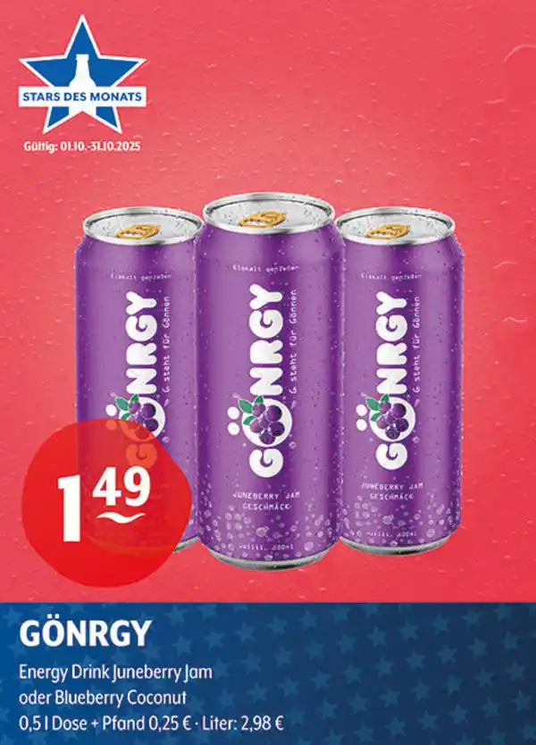 Bild 1 von GÖNRGY Energy Drink Juneberry Jam oder Blueberry Coconut