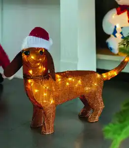 Weihnachtsfigur Dackel ca..47,5cm 45LED T ww IP44