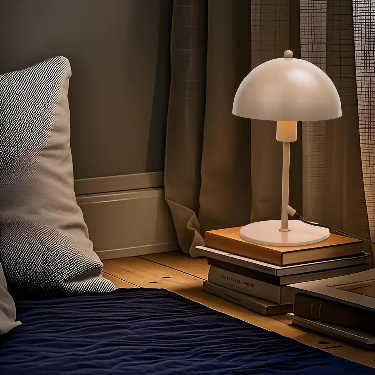 Bild 1 von CASAYA Tischlampe »Talis«, ØxH: 18 x 30 cm, E14, max. 25 W, ohne Leuchtmittel, Metall, taupe