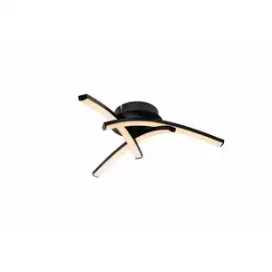 CASAYA LED-Deckenleuchte »Trilo«, 12 W, 1200 lm, 3000K, Metall/Kunststoff, schwarz