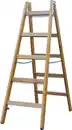 Bild 1 von Stabilo Sprossen-Doppelleiter Holz 2 x 5 Sprossen