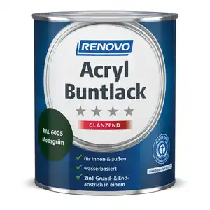 RENOVO Acryl-Buntlack, moosgrün RAL 6005, glänzend, 0,75l