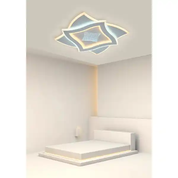 Bild 2 von CASAYA LED-Deckenleuchte »Pernilla«, 40 W, 4500 lm, 3D-Effekt, Metall/Kunststoff, weiß
