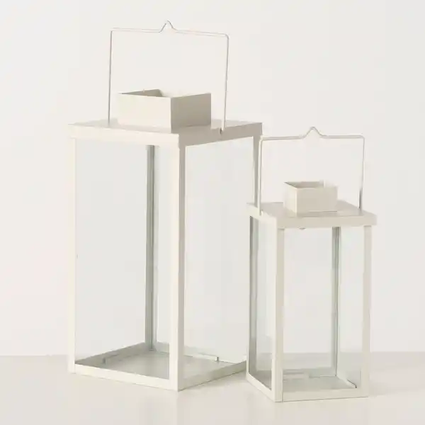 Bild 1 von Deko-Laterne »Whitecoast«, 2-teilig, Höhe: 24,5 und 34 cm, Metall, creme