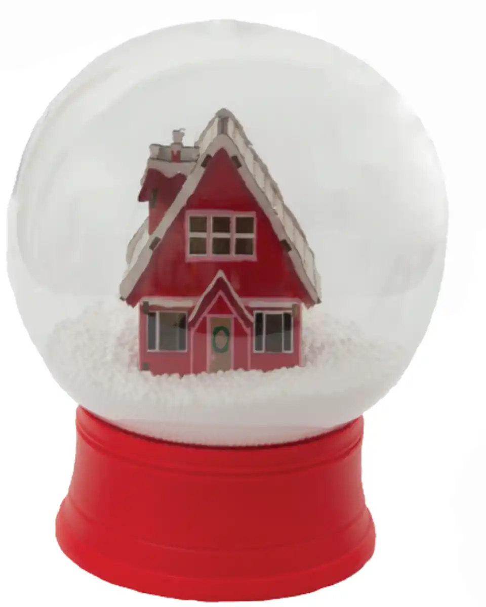 Bild 1 von Schneekugel m. Musik Haus 20x24cm ww 10LED 3AA