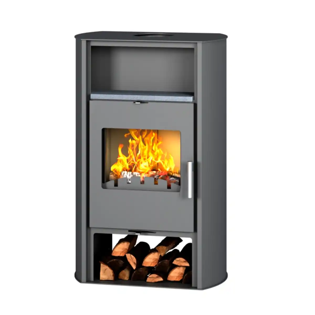 Bild 1 von accente Kaminofen »Arango«, grau, Stahl, 7 kW