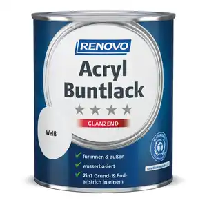RENOVO Acryl-Buntlack, weiß RAL 0095, glänzend, 0,75l