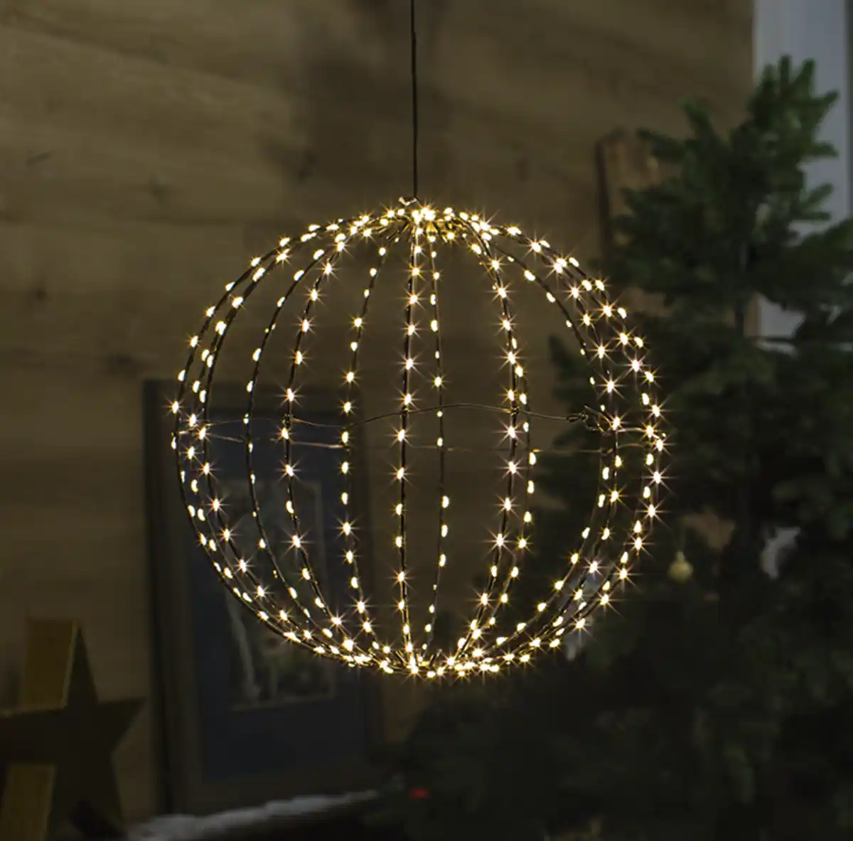 Bild 1 von Metallball faltbar 31,5cm 280LEDww Timer IP44 NT