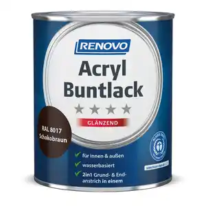 RENOVO Acryl-Buntlack, glänzend, schokobraun RAL 8017, 0,75l
