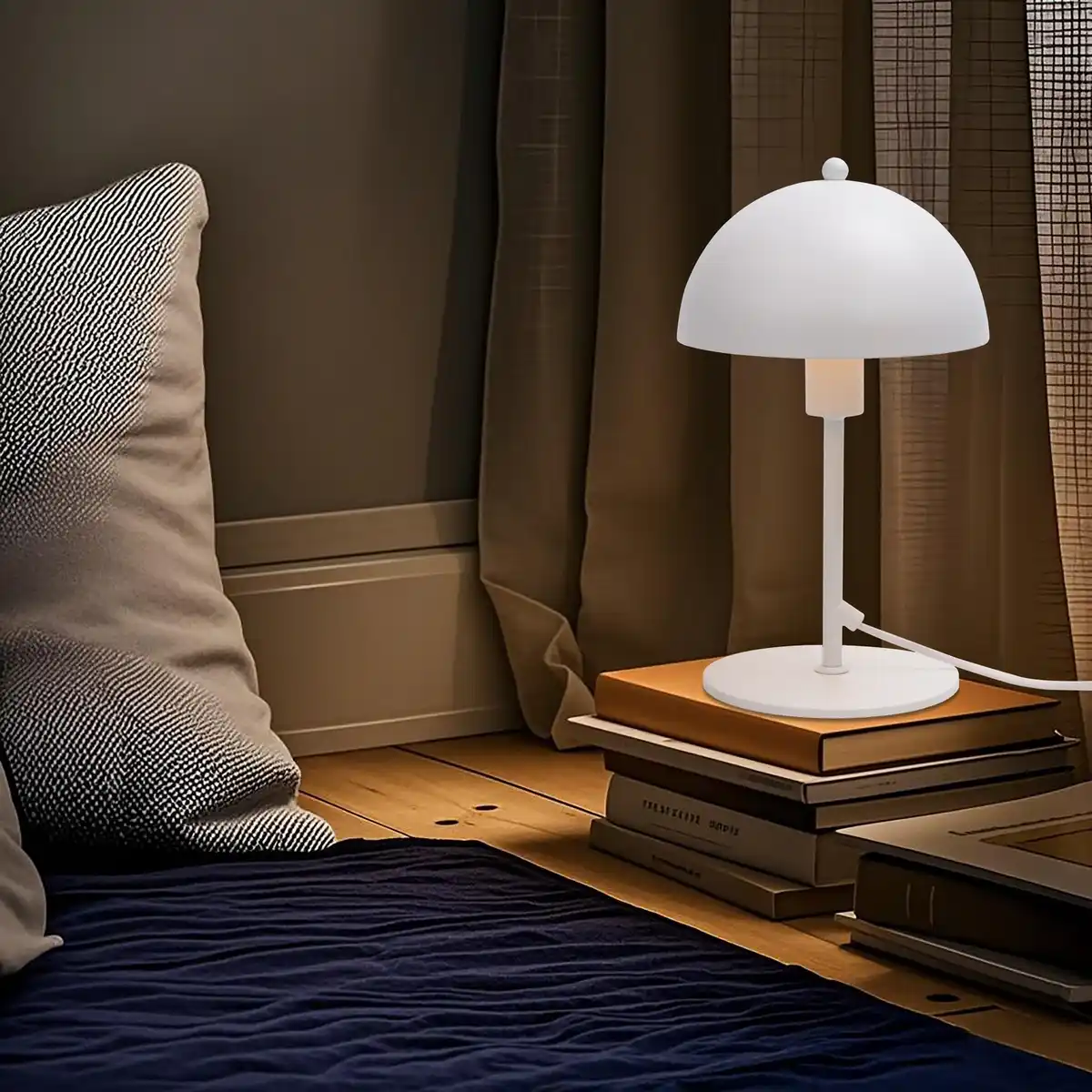 Bild 2 von CASAYA Tischlampe »Talis«, ØxH: 18 x 30 cm, E14, max. 25 W, ohne Leuchtmittel, Metall, weiß