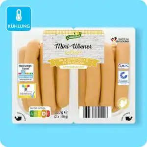 GUT DREI EICHEN / GÜLDENHOF Mini-Wiener, Aus Geflügel oder Klassik - aus Schweinefleisch