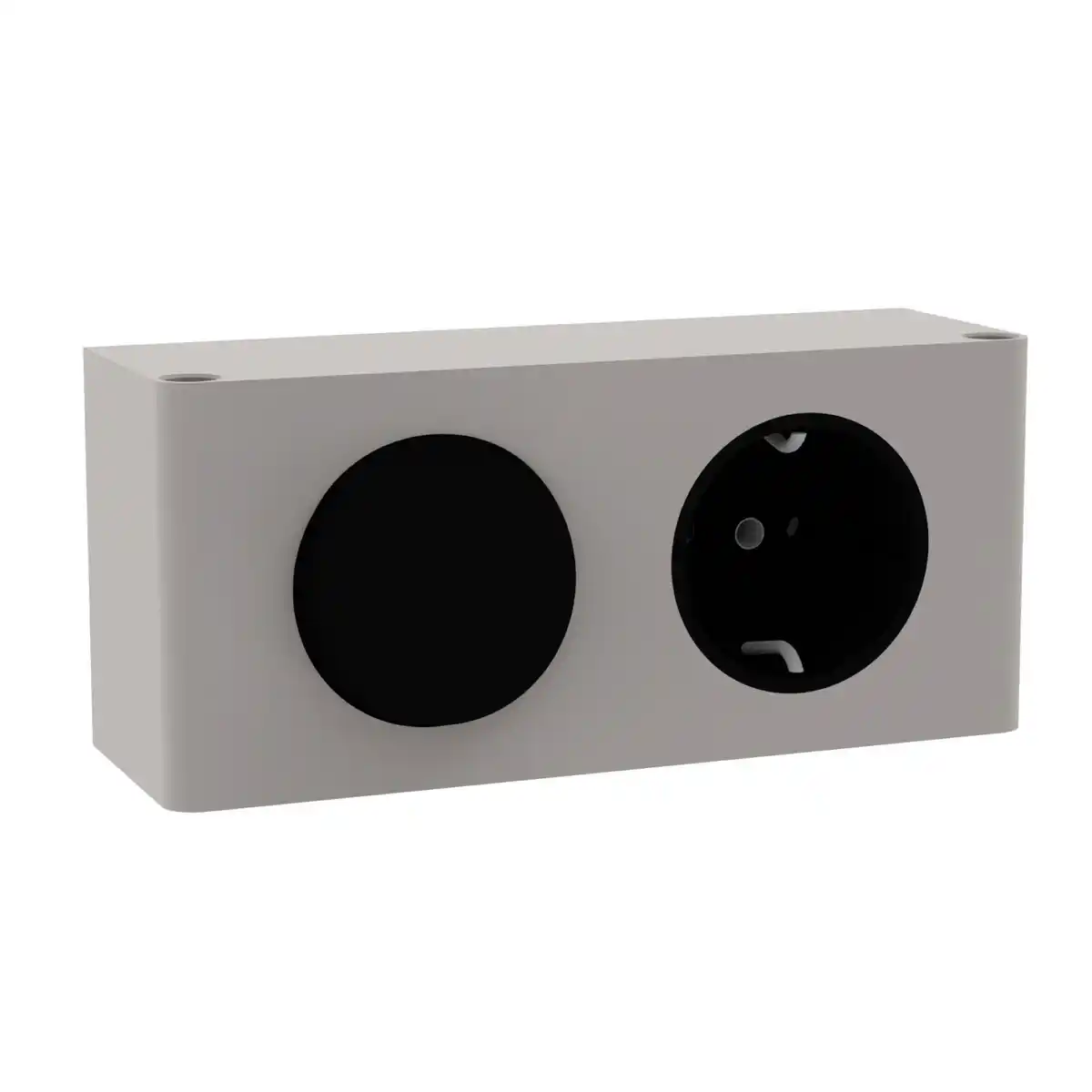 Bild 1 von FACKELMANN Schalter-Steckdose-Kombination, BxHxT: 139 x 62 x 45 mm, 230 V, silberfarben
