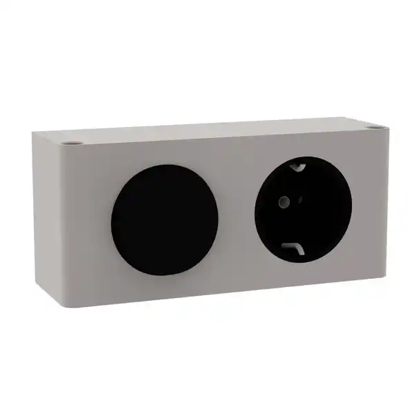 Bild 1 von FACKELMANN Schalter-Steckdose-Kombination, BxHxT: 139 x 62 x 45 mm, 230 V, silberfarben