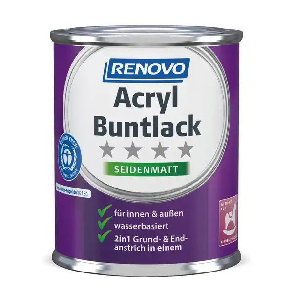 Bild 1 von RENOVO Acryl-Buntlack, laubgrün RAL 6002, seidenmatt, 125ml