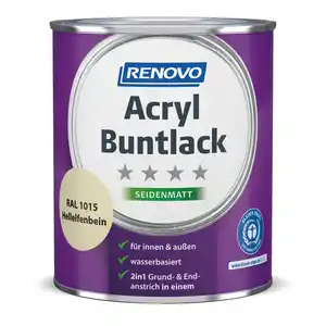 RENOVO Acryl-Buntlack, hellelfenbein RAL 1015, seidenmatt, 0,75l