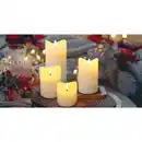 Bild 2 von CASAYA LED-Kerze, 4er Set, Höhe: 7,5 / 10 / 12,5 / 15 cm, mit Fernbedienung, weiß