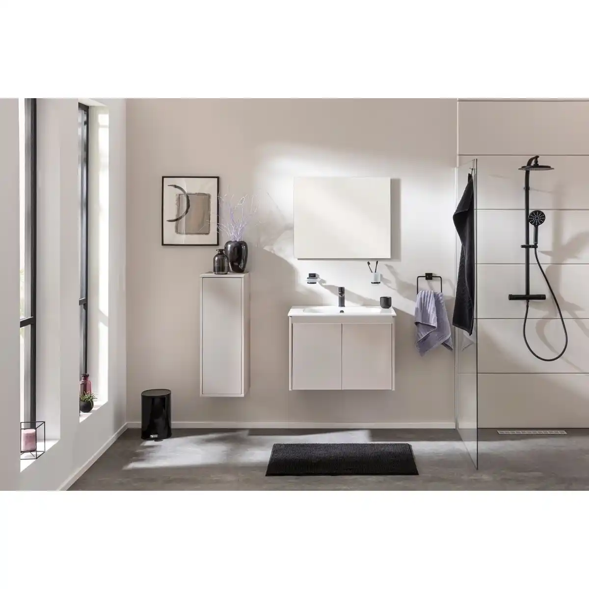 Bild 2 von FACKELMANN Midischrank »Compact Line«, BxHxT: 302 x 842 x 320 mm, Kaschmir grau
