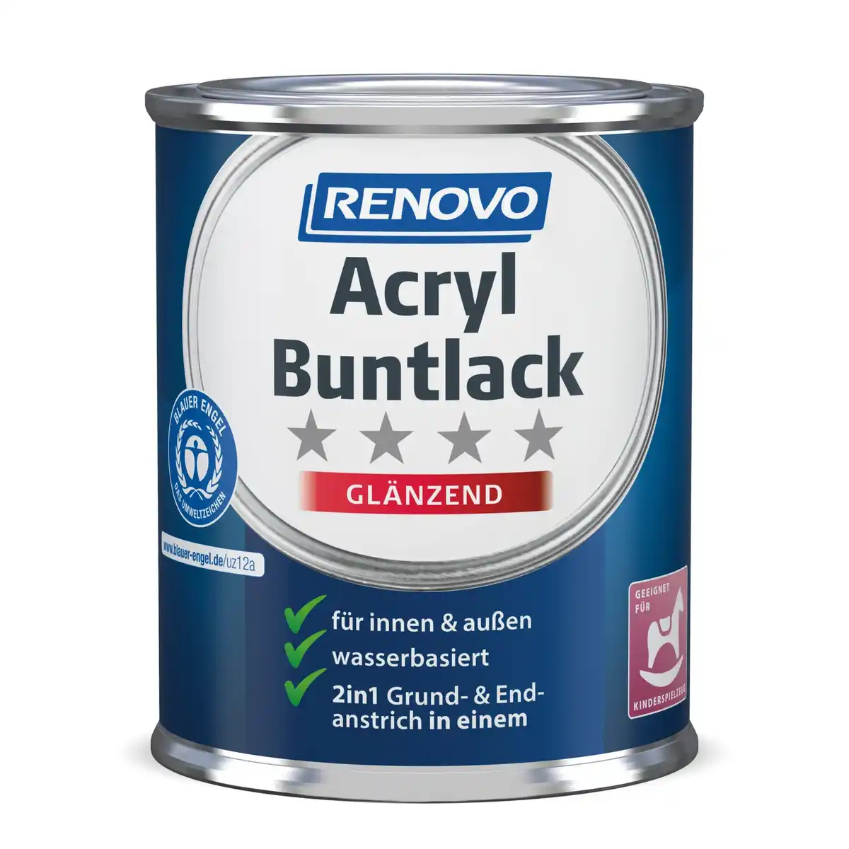 Bild 1 von RENOVO Acryl-Buntlack, himmelblau RAL 5015, glänzend, 125ml