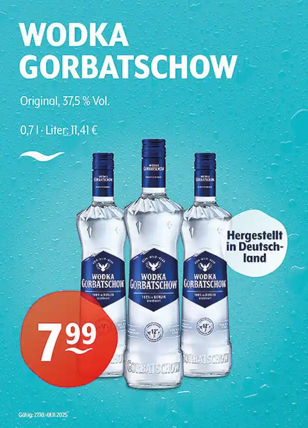 Bild 1 von WODKA GORBATSCHOW Original 37,5 % Vol.