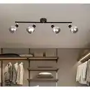 Bild 2 von CASAYA Spotstrahler »Glava«, 4-flammig, E14, ohne Leuchtmittel, Metall/Rauchglas, matt-schwarz