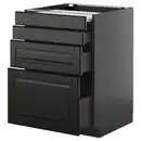 Bild 1 von METOD / KNIVSHULT Unterschr auszb Arbeitsfl/3 Schubl, schwarzgrau/Bodbyn schwarz, 60x60 cm