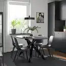 Bild 2 von MARIEDAMM / ODGER Tisch und 4 Stühle, schwarz marmoriert/anthrazit, 180x100 cm